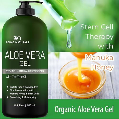Organic Aloe Vera Gel with Manuka Honey & Stem Cell 16.9oz