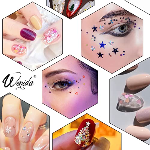 Wenida 9 Bottle Holographic Christmas Glitter Set