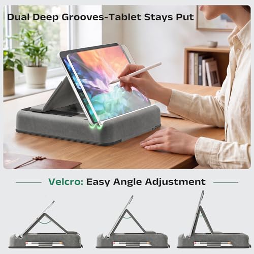 Foldable Tablet Pillow Stand for iPad, Multi-Angle Adjustable Holder