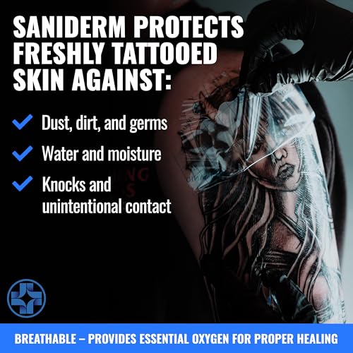 Saniderm Tattoo Aftercare Bandage 3-Pack - 6x8 Waterproof