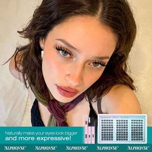 Manga Lash Clusters Kit Wispy Eyelash Clusters Spiky Lash Extension Kit 10-14mm Cluster Eyelash Extensions Anime Eyelashes Clusters C Curly Individual lashes with Bond and Seal, Tweezers by ALPHONSE