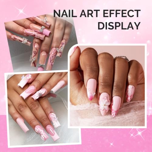 MelodySusie Acrylic Nail Brush Set Gradient Pink – 8/10/14 Sizes Professional Tools