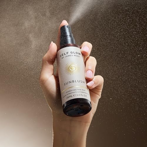 Self Glow by James Read - Sunblush Hydrating Tan Mist with Rosewater | Gradual Tanner to Plump + Tone | Lightweight, Buildable | Non-Allergen Fragrance, Non-Drying Alcohol (100mL | 3.4 fl oz)