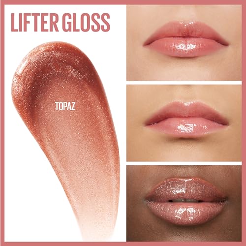 Maybelline Lifter Gloss, Hydrating Lip Gloss with Hyaluronic Acid, High Shine for Plumper Looking Lips, Topaz, Terracotta Neutral, 0.18 Ounce