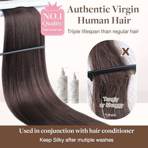 GOO GOO Double Weft Sew In Human Hair Extensions - 22 Inch 110g #1 Jet Black