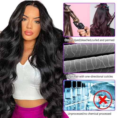 12A Human Hair Bundles Body Wave 20Inch One Bundle 100% Unprocessed Brazilian Virgin Hair Bundles Double Weft Weave Body Wave Human Hair Natural Black Color