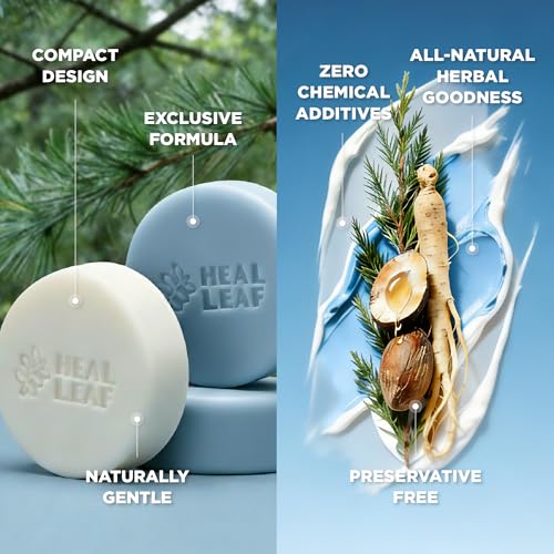 HEAL LEAF Botanical Solid Shampoo & Conditioner Bar Set – Eco-Friendly Hair & Body Care
