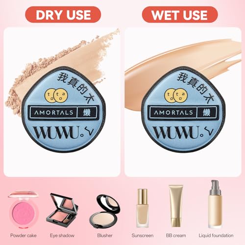 AMORTALS 2 PCS Makeup Sponge Set, Beauty Blender Sponge for Liquid Foundation Powder Concealer, Multi Use Makeup Puff with Free Storage Case, Soft Latex Free Blenders