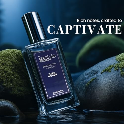 Instyle Fragrances Platinum Collection Dark Woods, Premium Unisex Eau de Parfum, CLEAN, Vegan, Paraben-Free, Never Tested on Animals, 3.4 Fluid Ounces