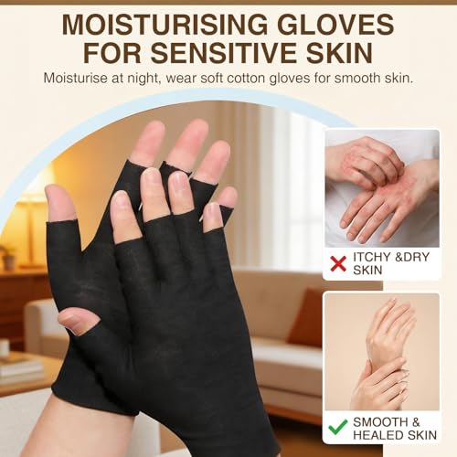 Fingerless Moisturizing Gloves Cotton Touchscreen - 15 Pairs