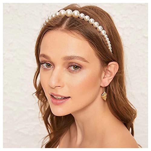 Andelaisi Pearl Hairband - White, Vintage Bohemian Design for Women & Girls, Hair Hoop Headband, Headpiece for Special Occasions, 1 Count