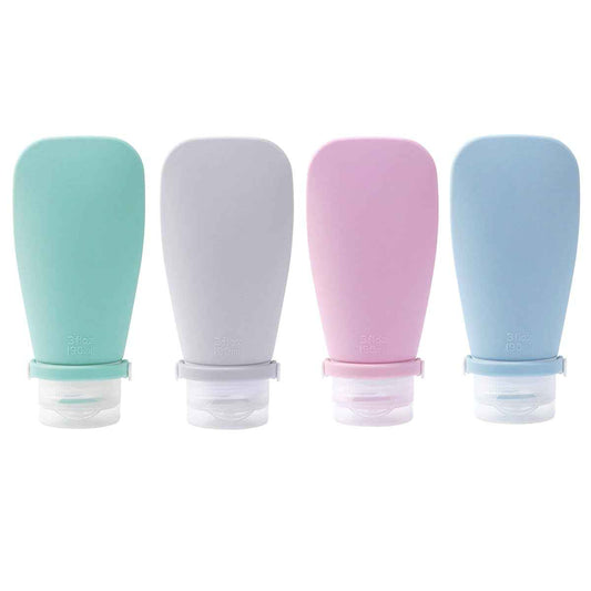 ForSewian Silicone Travel Bottles for Toiletries, TSA Approved Travel Containers 4 Pack of Leak Proof Refillable Accessories