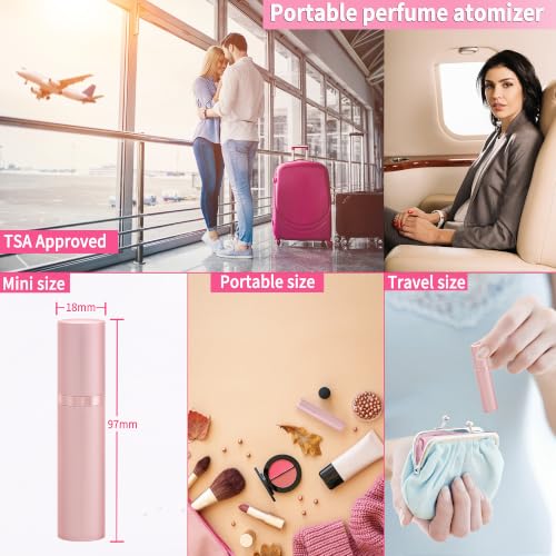 ANTOKX Pink 5ML Refillable Perfume Travel Spray Bottle Atomizer