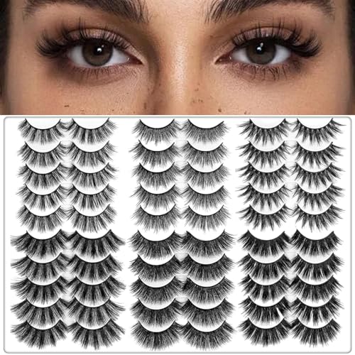AROIC 30 Pairs False Eyelashes - 3D Volume Wispy Reusable Lashes