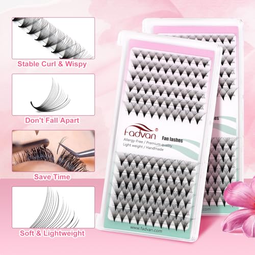 FADVAN 20D Premade Lash Fans - 120PCS Volume Eyelash Extensions
