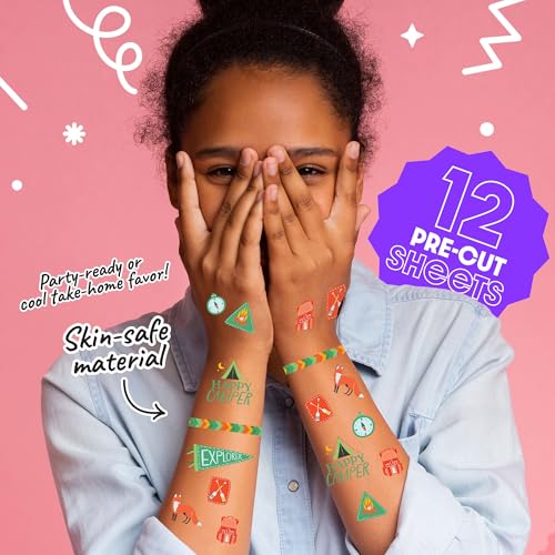 Camping Temporary Tattoos 96pc Party Favors Kids