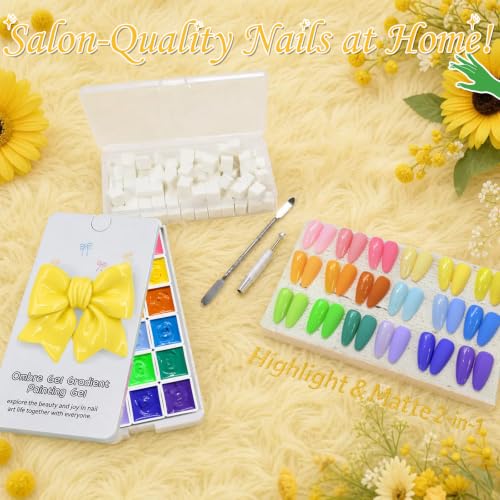 GJYUQHUA 18-Color Nail Art Gel Kit for DIY and Professional Manicures