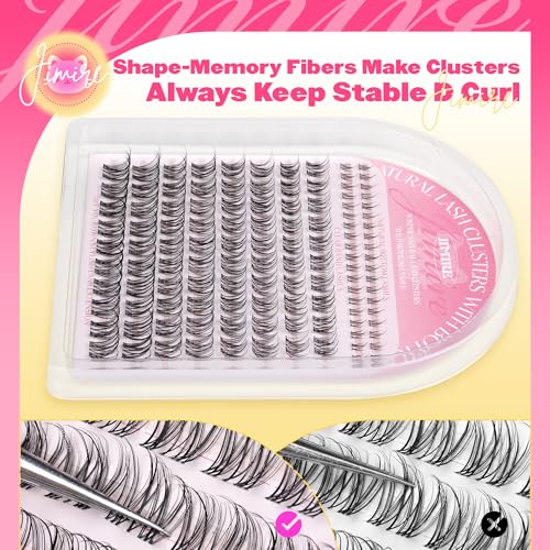 JIMIRE Wispy Lash Clusters with Bottom Lashes - 112 Pcs D-Curl 10-16MM