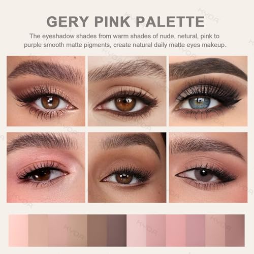 KYDA 12 Color Eyeshadow Palette - Matte & Shimmer with Brush
