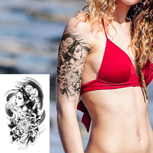 Waterproof Temporary Tattoo Stickers - 6 Sheets Japanese Designs
