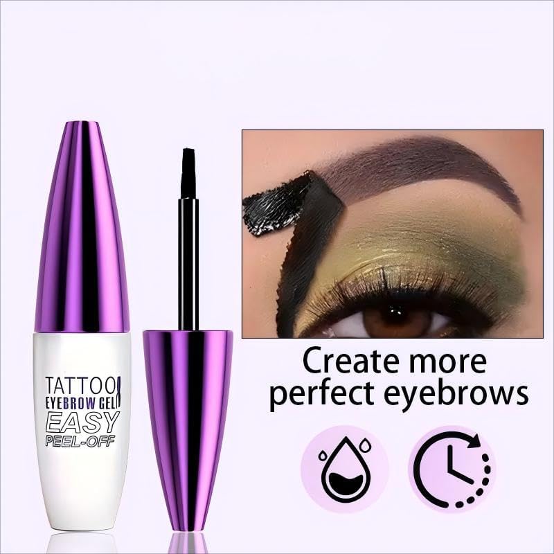 2 Pack Peel Off Eyebrow Gel Tattoo - Waterproof, Dark Brown