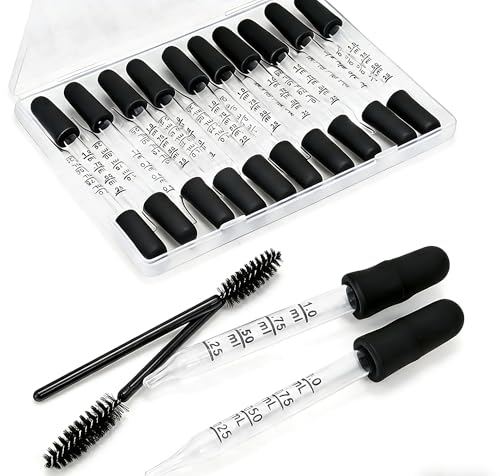 20-Piece Glass Eye Droppers Set with Cleaning Brushes