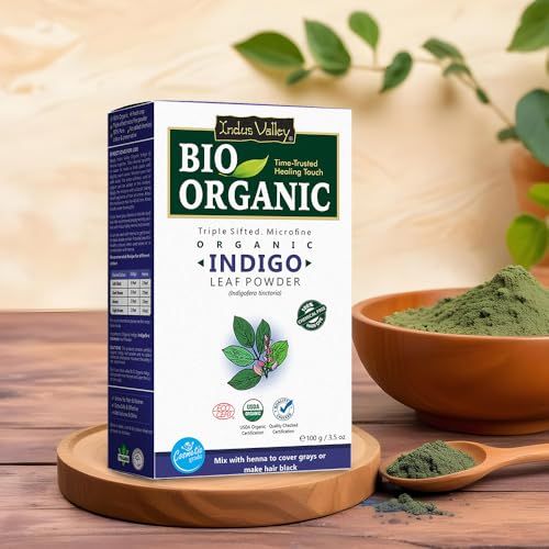 Indus Valley Organic Indigo Powder for Natural Hair Dye - 3.5 oz