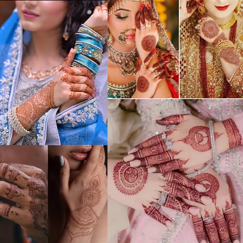 Brown Temporary Tattoo Stickers - 10 Sheet Mandala Lace Waterproof