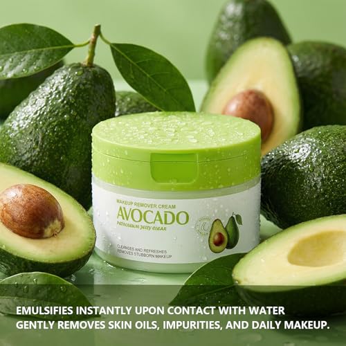 Makeup Remover, Cleansing Balm + Oil Cleanser with Avocado Extract, Gentle yet Effective Oil Cleanser for Face, Makeup Remover Balm Suitable for All Skin Types (100ml/3.52 fl oz)