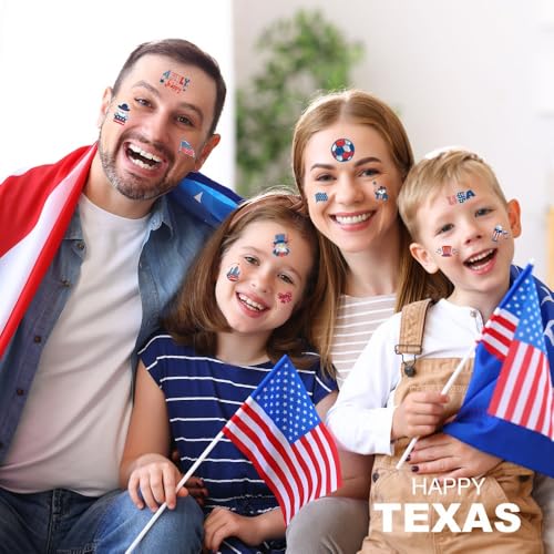 Maigitur Patriotic Temporary Tattoos 10 Sheets for 4th of July Party USA Flag Eagle Star Designs