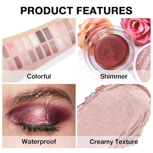Kaely Champagne Shimmer Cream Eyeshadow Pot, Waterproof