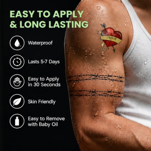 White Trash Temporary Tattoos for Adults – 9 Sheets