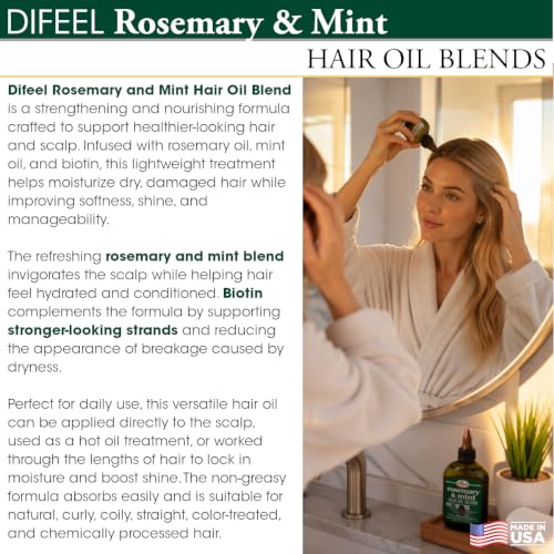 Difeel Rosemary Mint Hair Oil with Biotin for Growth - 7.1 oz
