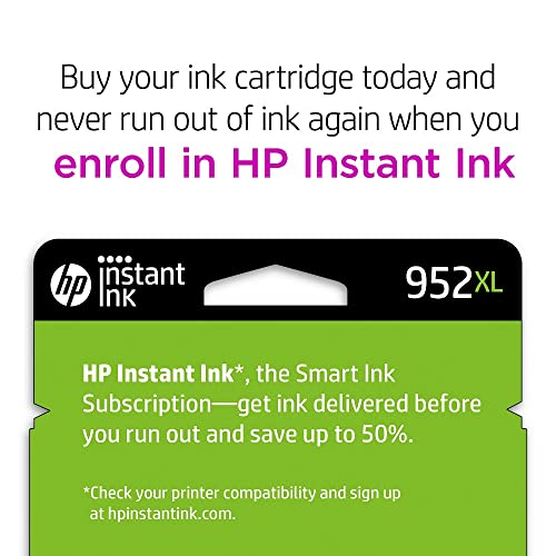 HP 952XL Black High-yield Ink Cartridge | Works with HP OfficeJet 8702, HP OfficeJet Pro 7720, 7740, 8210, 8710, 8720, 8730, 8740 Series | Eligible for Instant Ink | F6U19AN