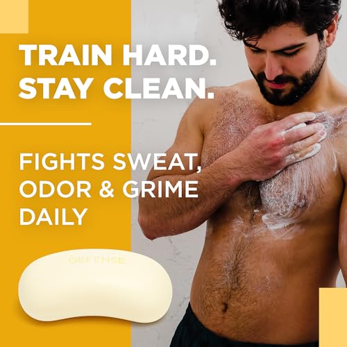 Defense Soap Citrus Bar ? All Natural Tea Tree, Eucalyptus & Citrus Essential Oils ? Post Workout Hygiene for Athletes, Sports & Active Lifestyles ? Washes Away Sweat & Body Odor ? 4.2 oz