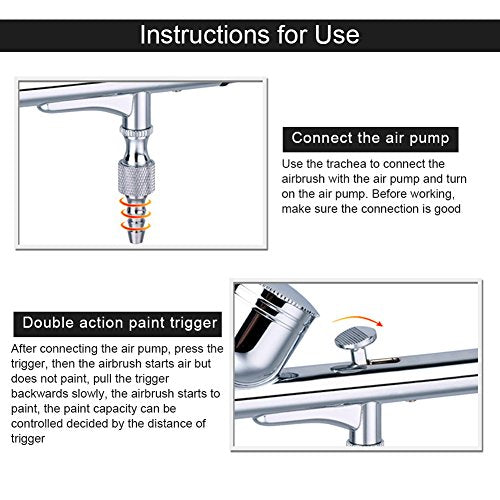 Oxygen Infusion Airbrush Gun Kit with Dual-Action Spray