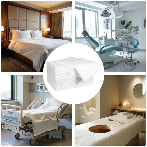 100-Pack 31x71 Disposable Massage Table Covers - Waterproof Non-Woven