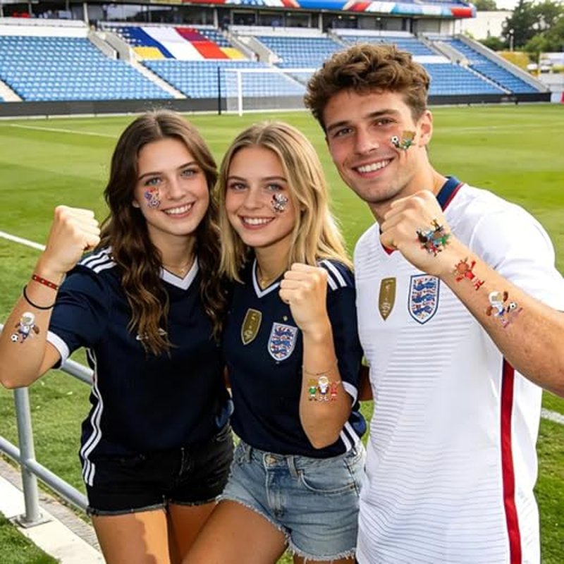 80 Pcs World Cup 2026 Temporary Tattoos - Waterproof Sports Designs
