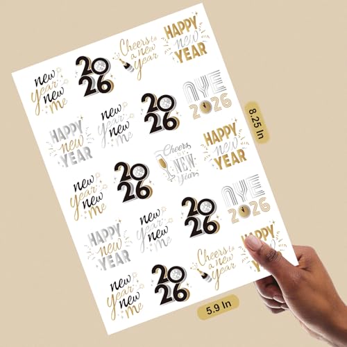 2026 NYE Glitter Temporary Tattoos - 40 Designs, Waterproof Party Favors