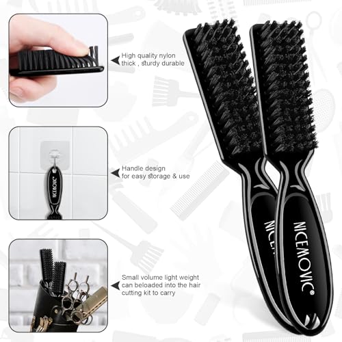 NICEMOVIC Black Barber Cape with Neck Duster & Brush Set for Haircut & Styling