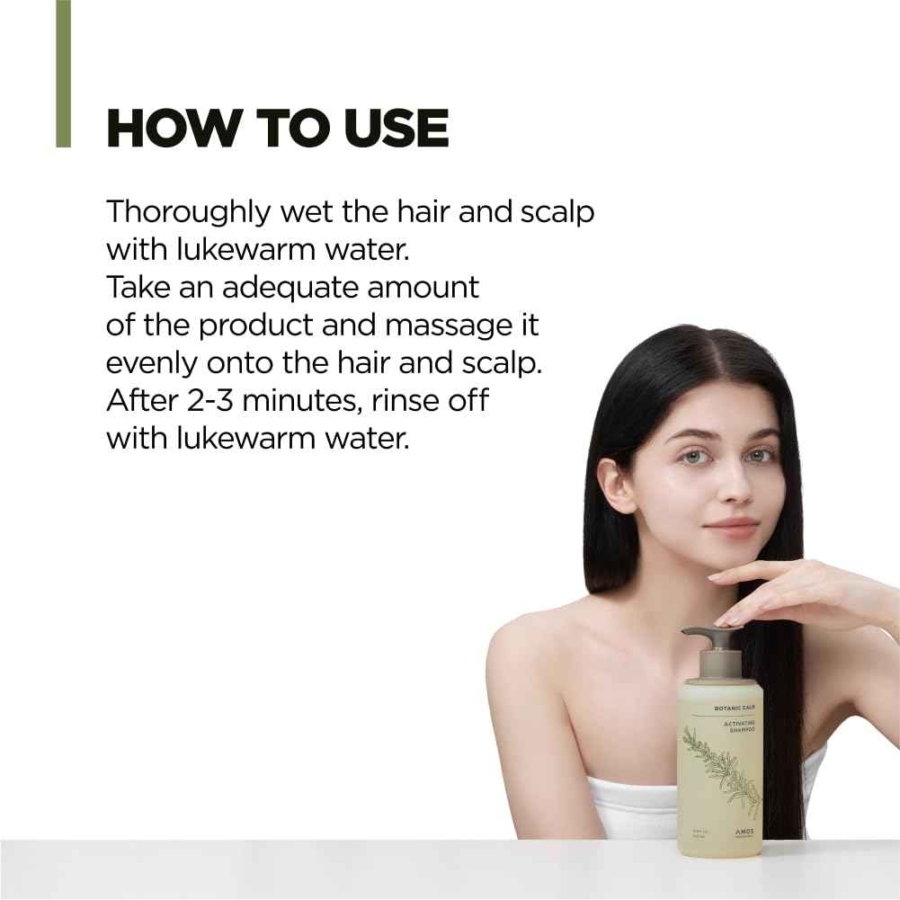 AMOS PROFESSIONAL Botanic Calm Activating Shampoo l Vegan Scalp & Hair Strengthening Shampoo with Rosemary and Biotin, Sulfate Free, 16.9 fl. oz.