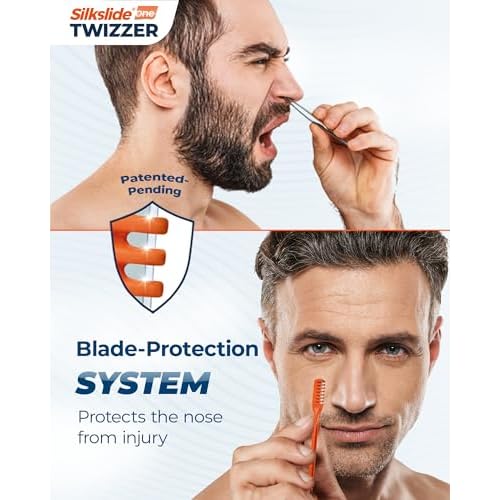 Silkslide¢çOne TWIZZER ? Nose Hair Trimmer for Men and Women ? Compact Travel Case ? Twist & Trim Nasal Hair Removal ? Japanese Premium Blades ? No Electricity or Batteries