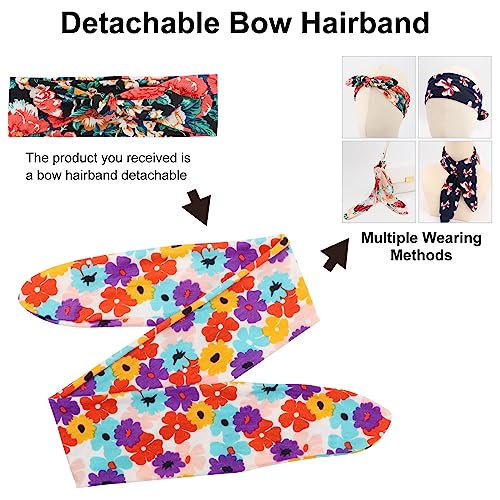 DRESHOW 8 Pack Adjustable Floral Headbands for Women