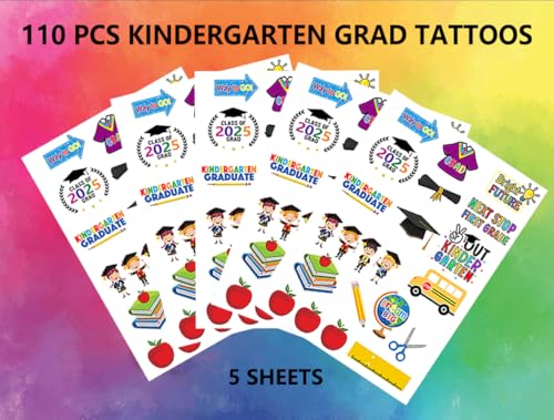 Kindergarten Graduation Temporary Tattoos (110pcs) - Party Favors
