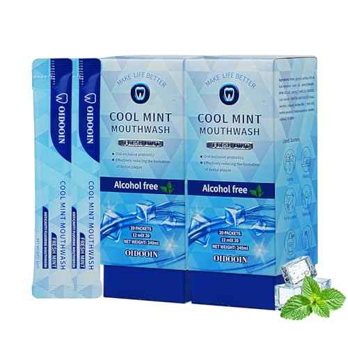 Travel Size Mouthwash, Alcohol-Free and Fluoride-Free, Probiotics for Fresh Breath and Dry Mouth Relief, Freshens Breath for 12 Hours ? 40 Strips, 0.41Fluid Ounces Each