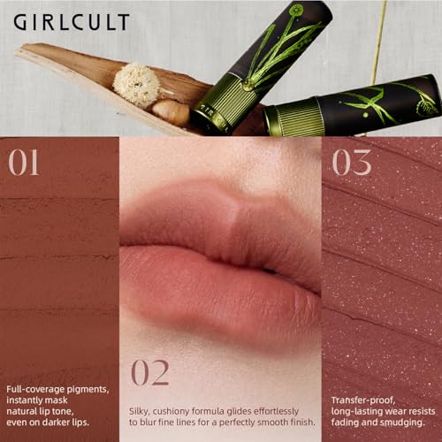 GIRLCULT Matte Lipstick – Velvet Finish, Long Lasting Buildable Color