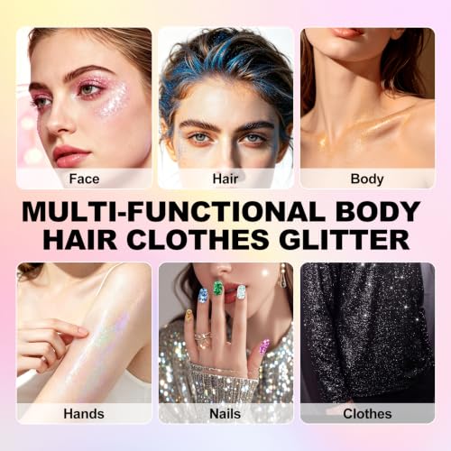 3-in-1 Body Glitter Set - Gel, Stick & Spray, Waterproof