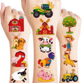 Farm Animal Temporary Tattoos, 96 PCS (8 Sheets) for Kids