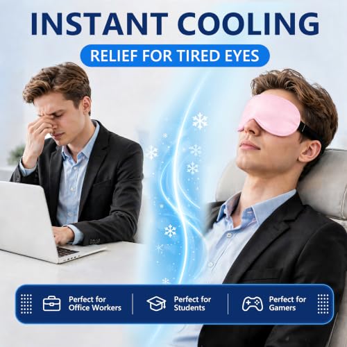 Cooling Gel Eye Mask for Migraines & Puffy Eyes – 2 Pack
