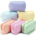 Sanwuta 6-Piece Seersucker Cosmetic Bag Set with Zipper